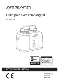 Notice Ambiano GTTDSID01 Grille pain