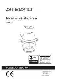 Notice Ambiano GTMC07 Hachoir électrique