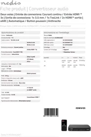 Notice NEDIS ACON3455AT Convertisseur audio numérique