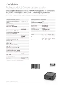 Notice NEDIS ACON3415AT Convertisseur audio numérique