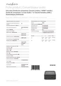 Notice NEDIS ACON3425AT Convertisseur audio numérique