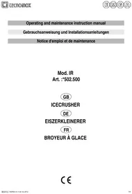 Notice Tecnoinox 502500 Broyeur à glace