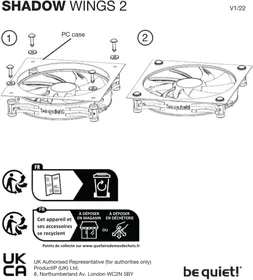 Notice Be Quiet! SHADOW WINGS 2 Ventilateur