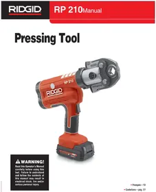 Notice RIDGID RP 210 Multitools
