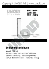 Notice UNOLD TRIM LUXURY 87850 Shaver