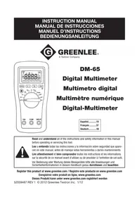 Notice GREENLEE DM65 Multimètre