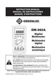 Notice GREENLEE DM860A Multimètre