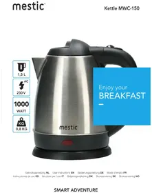 Notice Mestic MWC150 Vattenkokare