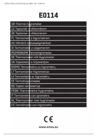 Notice Emos E0114 Thermomètre environnement