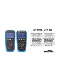 Notice METRIX MTX 202 Multimètre