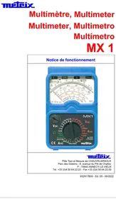 Notice METRIX MX 1 Multimètre