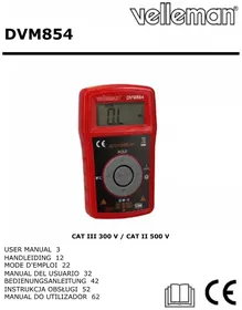 Notice VELLEMAN DVM854 Multimeter