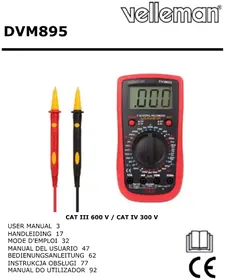 Notice VELLEMAN DVM895 Multimeter