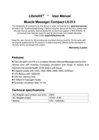 Notice TECHNAXX LX013 Appareil de massage