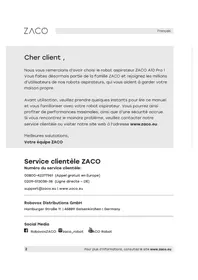 Notice ZACO A10 Aspirateur