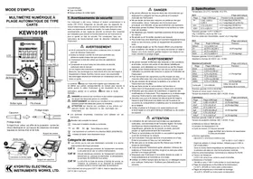 Notice Kyoritsu KEW1019R Multimètre
