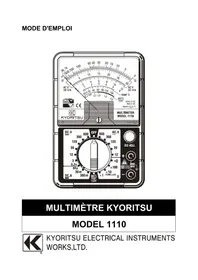 Notice Kyoritsu 1110 Multimètre