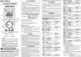 Notice Kyoritsu KEW1021R Multimètre