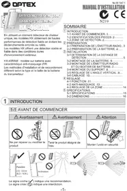 Notice OPTEX HX40RAM Détecteur de mouvements