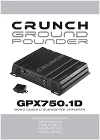Notice Crunch GPX750.1D Recepteur