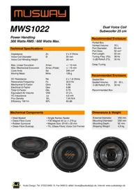 Notice Musway MWS1022 Caisson de basses