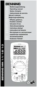 Notice BENNING MM 12 Multimetr