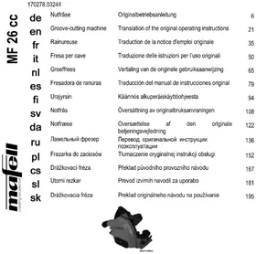 Notice Mafell MF 26 CC Fraiseuse