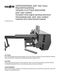 Notice Mafell ZAF 250 VARIO Fraiseuse