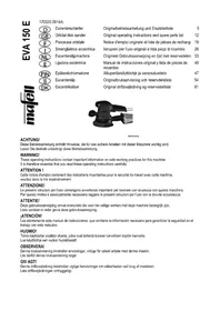 Notice Mafell EVA 150 E3 Schuurmachine