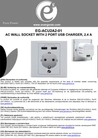 Notice EnerGenie EGACU2A201 Prise murale