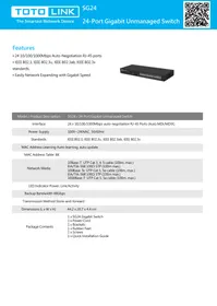 Notice Totolink SG24 Commutateur