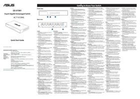 Notice ASUS GXU1081 Switch réseau