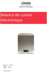 Notice LIVOO MEN376 Balance de cuisine