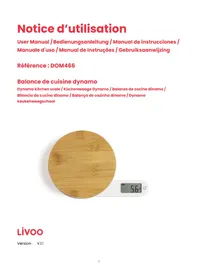 Notice LIVOO DOM466 Balance de cuisine