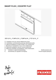 Notice FRANKE COUNTRY FLAT CF 65 M COF Oven