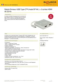 Notice DeLOCK 87715 Convertisseur audio/vidéo