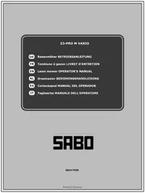 Notice SABO 53PRO M VARIO Tondeuse à gazon