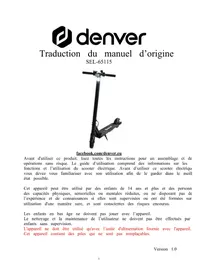 Notice DENVER SEL65115O Scooter