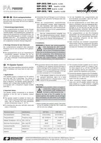 Notice Monacor ESP305WS Haut-parleur