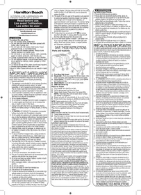 Notice HAMILTON BEACH 24714 Grille pain