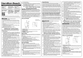 Notice HAMILTON BEACH 22623 Grille pain