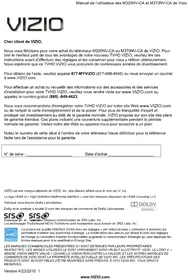 Notice VIZIO M320NVCA Téléviseur