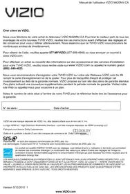 Notice VIZIO M420NVCA Téléviseur