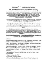 Notice TECHNAXX TXHR6 Smartwatch