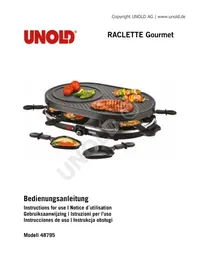 Notice UNOLD GOURMET 48795 Piastra per griglia