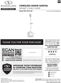 Notice Snow Joe 24VSS13XR Snow blower