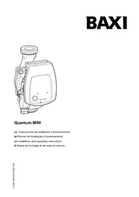 Notice Baxi QUANTUM MINI Pompe