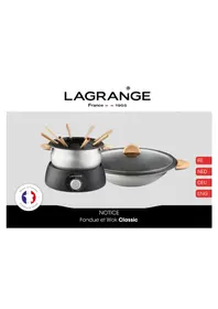 Notice LAGRANGE FONDUE ET WOK CLASSIC Appareil à fondue, raclette et wok