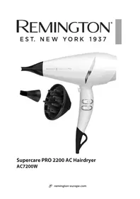 Notice REMINGTON SUPERCARE PRO 2200 AC Saç kurutma makinesi