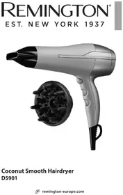 Notice REMINGTON COCONUT SMOOTH D5901 çamaşır kurutucu